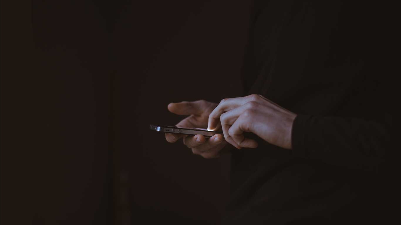 hand holding phone